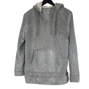 4/$25 Green Tea gray soft fuzzy hoodie